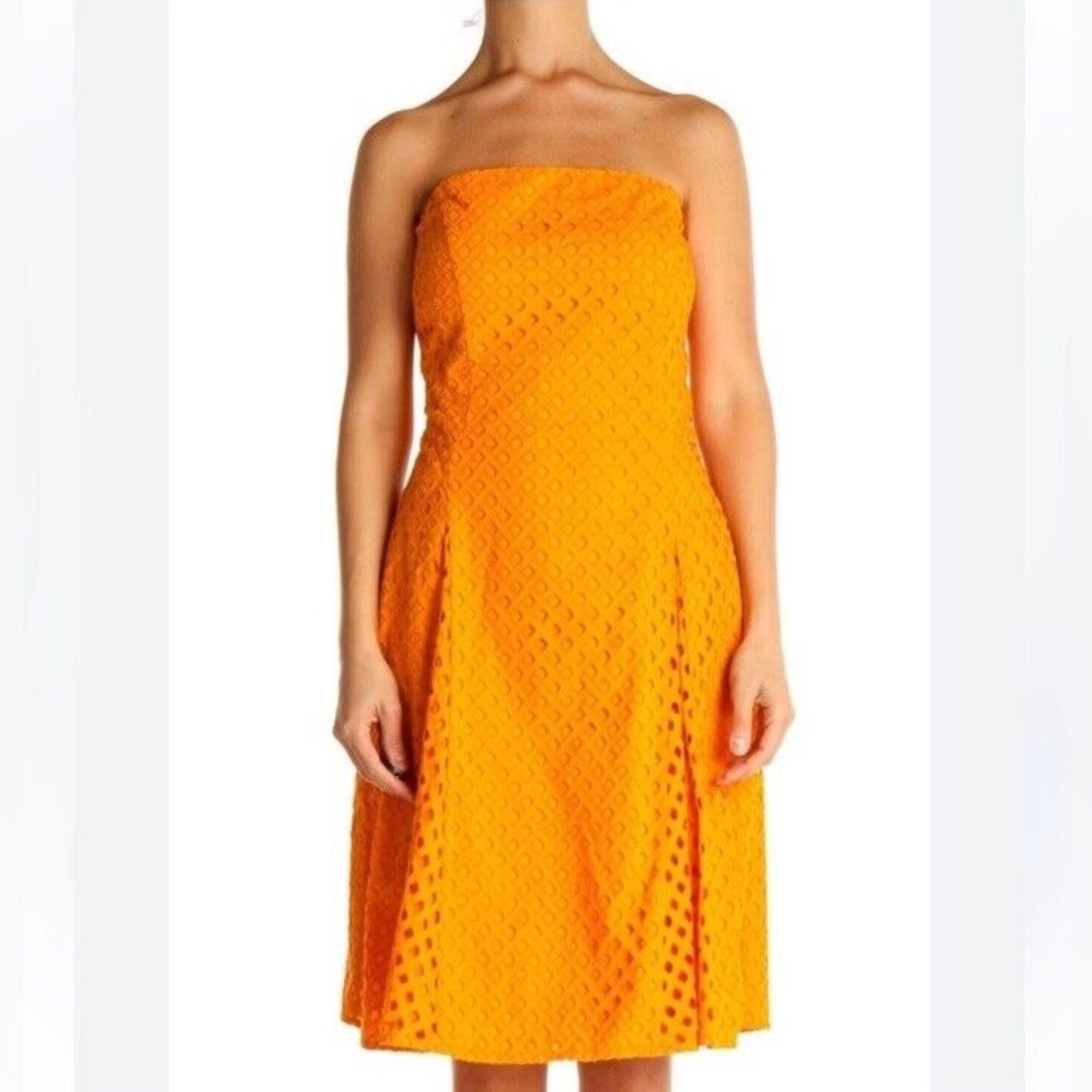 NWOT Fabulous Maeve by Anthropology size 4 orange strapless dress.